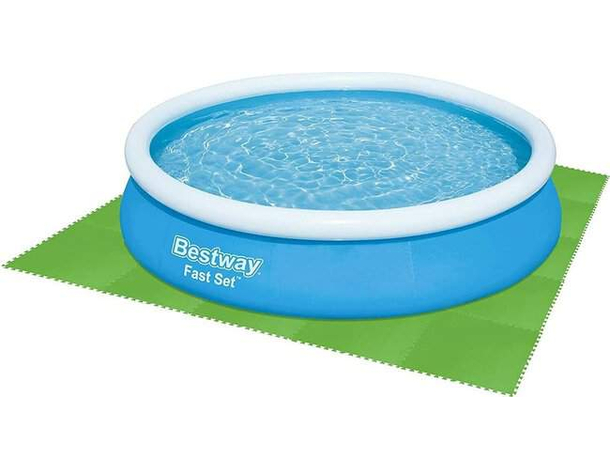 9x Tappetino Verde 78x78 Tappeto per Fondo Piscina Antiscivolo Puzzle...