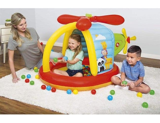 Piscina Elicottero Gioco Gonfiabile per Bambini con Palline e Animali 9