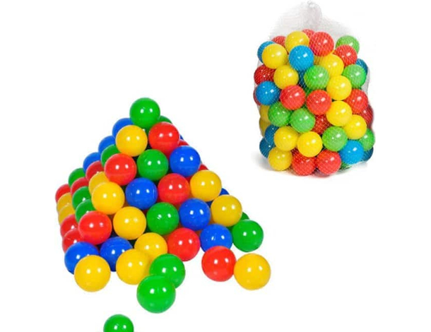 Palla Palline Gioco Colorate Bambini Sacca 40 Palline Semirigide Diametro 7cm