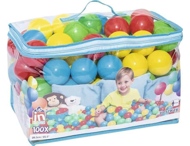 Palla Palline Gioco Colorate Bambini Sacca 100 Semirigide Diametro 6.5cm