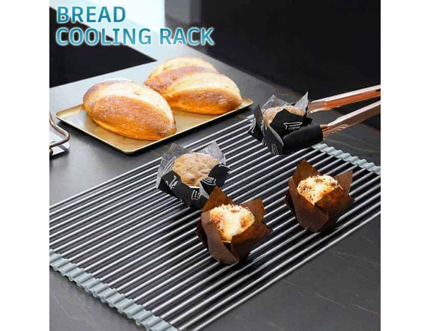 Scolapiatti Avvolgibile Per Lavello Pieghevole Da Appoggio Salvaspazio Piatti...