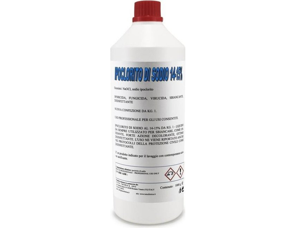 Flacone da 1kg Ipoclorito di Sodio al 14-15% Professionale Sgrassante Germicida