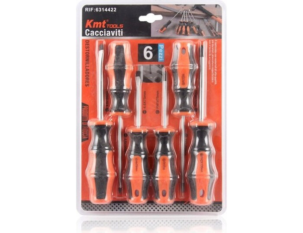 Set 6 Cacciaviti Giraviti Acciaio Punta a Croce Taglio Kit Attrezzi Fai da Te...