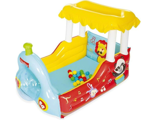 Trenino Gonfiabile Per Bambini 2 Anni+ Play Center 132x94x89cm Con Palline...