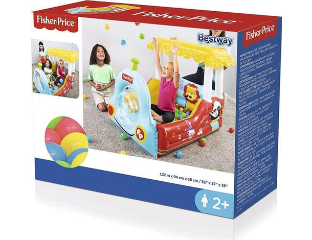 Trenino Gonfiabile Per Bambini 2 Anni+ Play Center 132x94x89cm Con Palline...