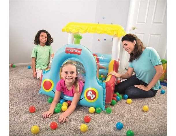 Trenino Gonfiabile Per Bambini 2 Anni+ Play Center 132x94x89cm Con Palline...