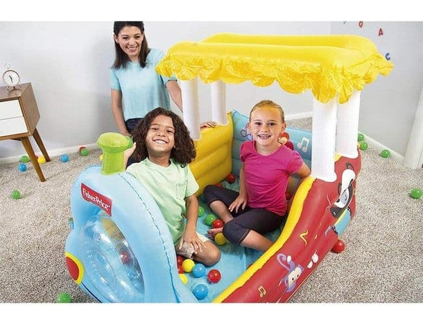 Trenino Gonfiabile Per Bambini 2 Anni+ Play Center 132x94x89cm Con Palline...