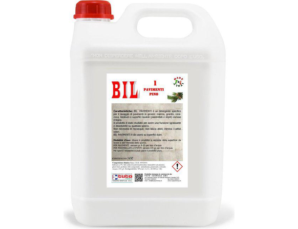 Detersivo Pavimenti BIL 1 Profumato Pino Sgrassante Professionale Flacone 5L