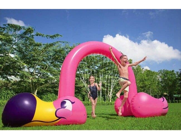 Gonfiabile Spruzzatore Grande Fenicottero Jumbo Flamingo Giardino Feste 3