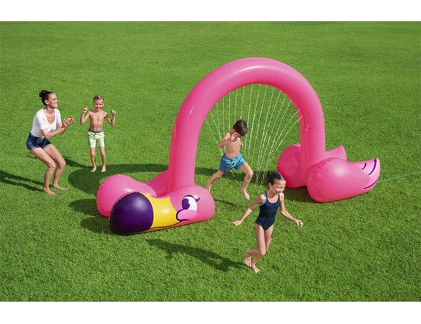 Gonfiabile Spruzzatore Grande Fenicottero Jumbo Flamingo Giardino Feste 5