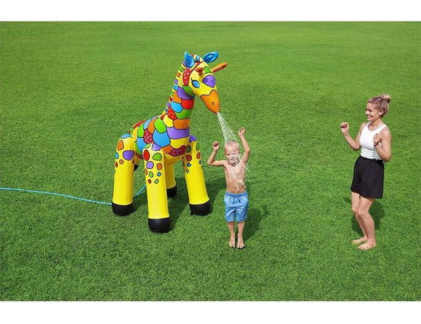 Gonfiabile Spruzzatore Grande Giraffa Jumbo Irrigatore Giardino Feste Estate...