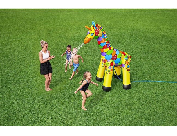 Gonfiabile Spruzzatore Grande Giraffa Jumbo Irrigatore Giardino Feste Estate...