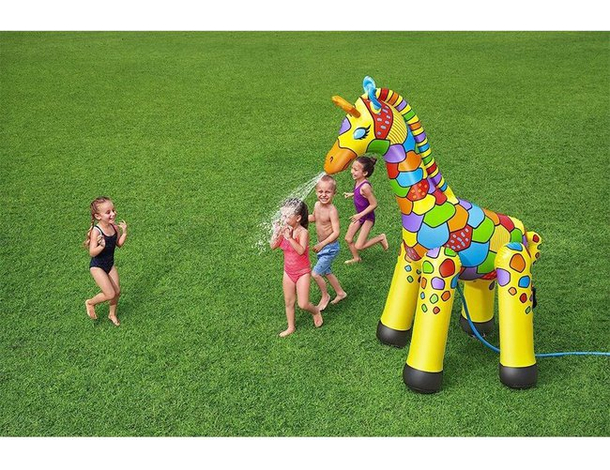 Gonfiabile Spruzzatore Grande Giraffa Jumbo Irrigatore Giardino Feste Estate...