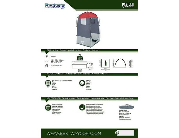 Tenda Pavillo Station Port High Tent Campeggio Mare Giardino Spogliatoio...