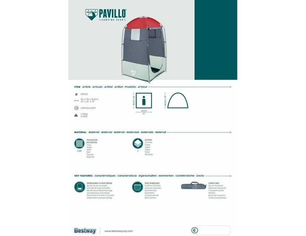 Tenda Pavillo Station Port High Tent Campeggio Mare Giardino Spogliatoio...