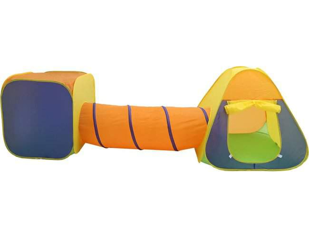 Tenda Gioco Parco Giochi con Tunnel Giocattolo Bambini Pop-Up Pieghevole 3pz...