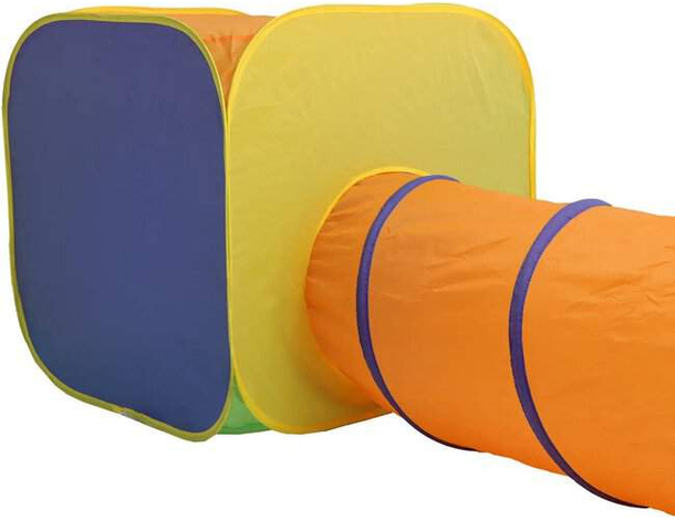 Tenda Gioco Parco Giochi con Tunnel Giocattolo Bambini Pop-Up Pieghevole 3pz...