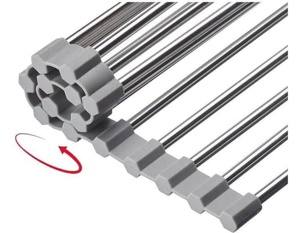 Scolapiatti Avvolgibile Per Lavello Pieghevole Da Appoggio Salvaspazio Piatti...