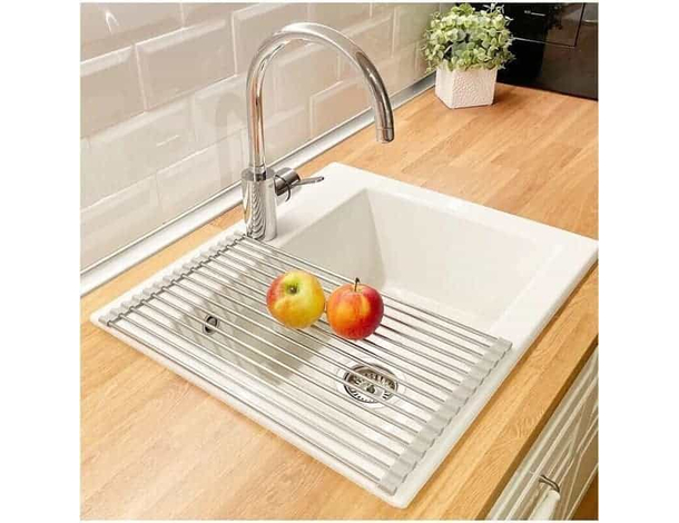 Scolapiatti Avvolgibile Per Lavello Pieghevole Da Appoggio Salvaspazio Piatti...