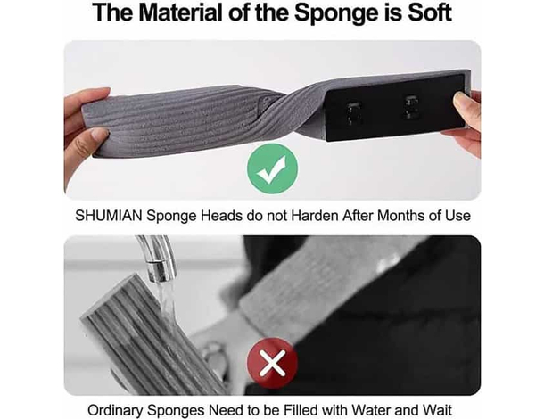 Mini Mop Mocio Tira Acqua Portatile Spugna Ecologica per Auto Finestre...