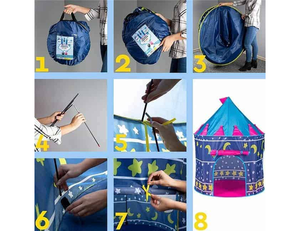 Tenda da Gioco Castello per Bambini Outdoor Casa Gioco 100x135cm Bambino 7