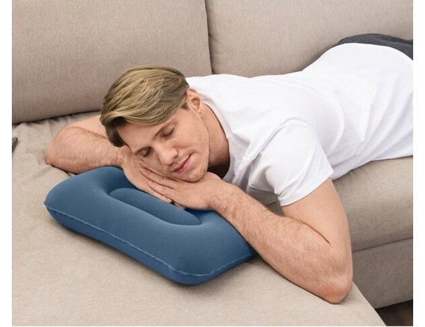 2x Cuscino Gonfiabile da Campeggio Portatile Viaggio in Velluto Mare Riposo...