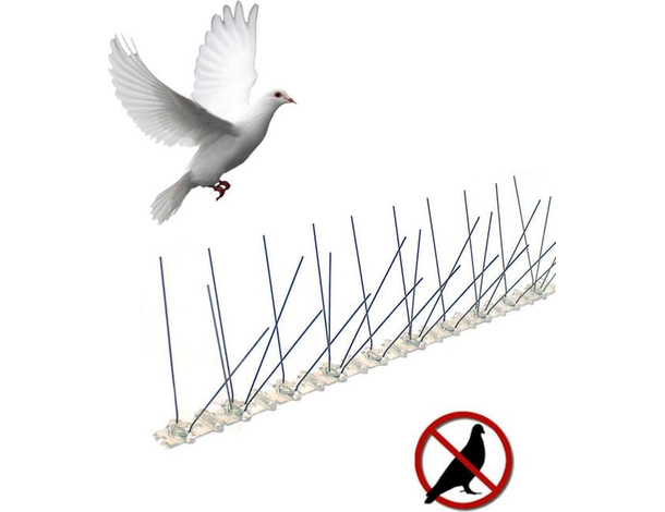 Asta deterrente repellente uccelli 50 cm punte in acciaio inox giardino balcone