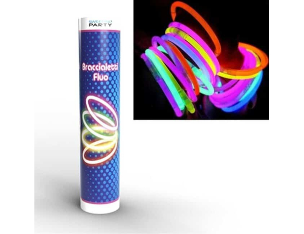 100x Braccialetti Luminosi Bracciali Fluorescenti Disco Effetto DJ Star Light