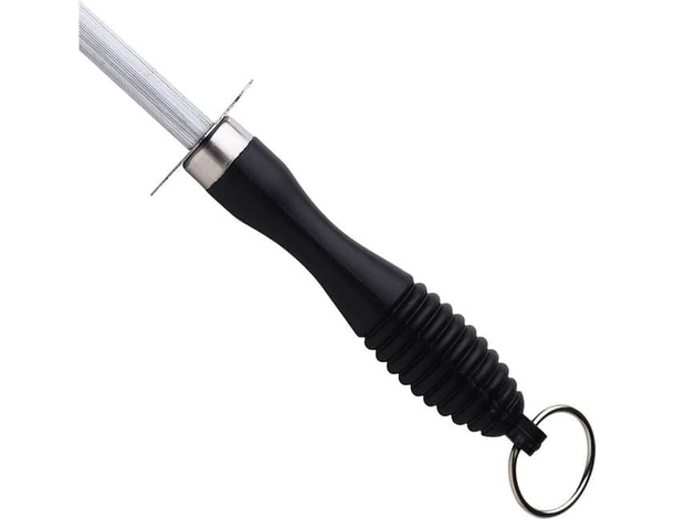 Set coltello da prosciutto 25cm + acciaino affilatore in acciaio inox 20cm 5