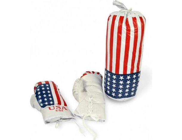 Sacco da Boxe con Guantoni da Pugilato Americano Gioco per Bambini Set Completo