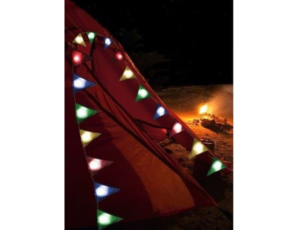 Catena Luminosa 5m Luce LED Effetti RGB 8 Bandierine Luci Natale Feste...