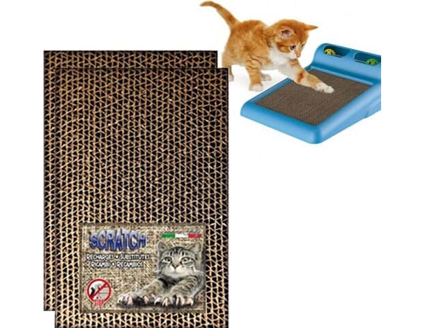 2x Cartone di Ricambio per Tiragraffi Joe Scratch per Gatti 36x22x3 cm