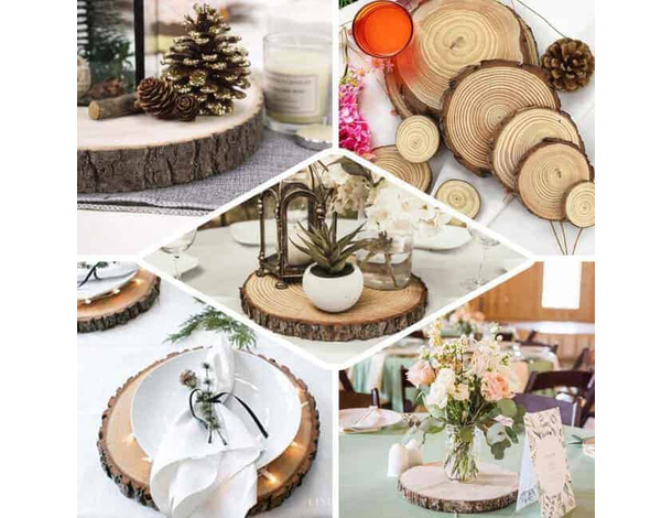 Base Legno Tronco Decorazione Tavola Centrotavola Alzatina Natale Varie...