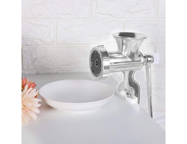 Tritacarne Manuale in Alluminio Trita Carne Verdure Con Disco A Manovella 4