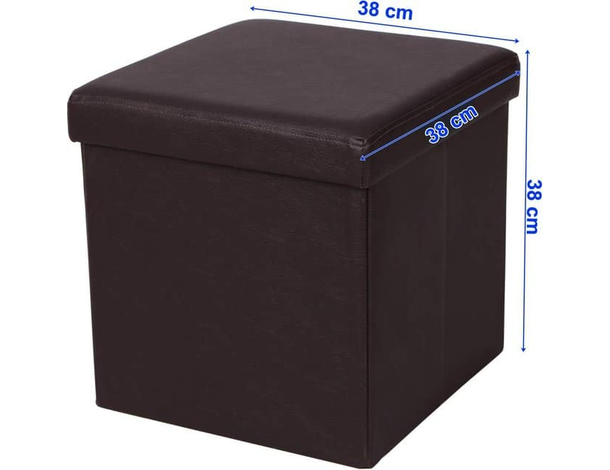 Pouf Contenitore Puff Quadrato in PVC Panca Baule 38x38x38 cm Sgabello Seduta...