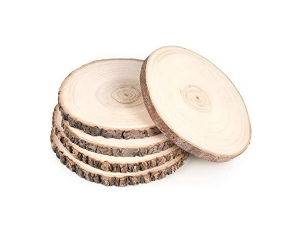 5x Base in Legno Tronco Decorazione Tavola Centrotavola Alzatina Natale (20...