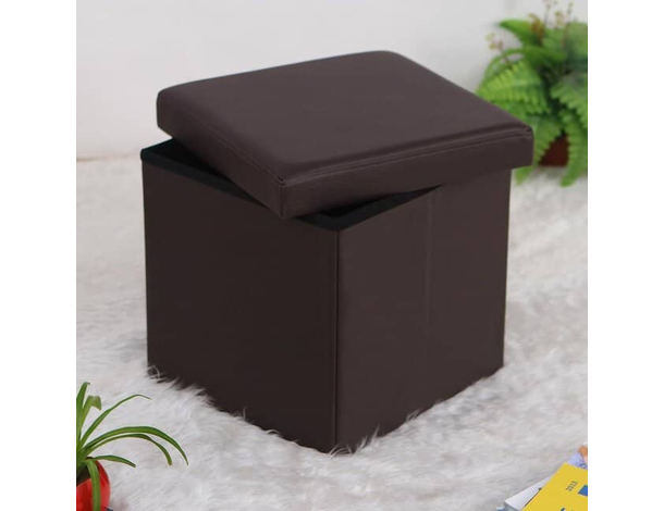 Pouf Contenitore Puff Quadrato in PVC Panca Baule 31x31x31 cm Sgabello Seduta...