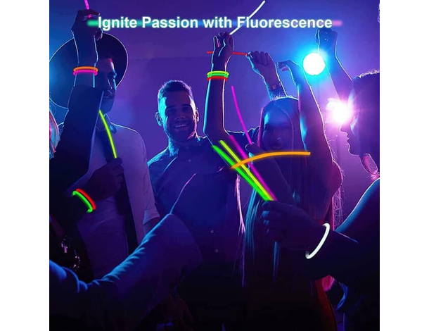 100x Braccialetti Luminosi Bracciali Fluorescenti Disco Effetto DJ Star Light...