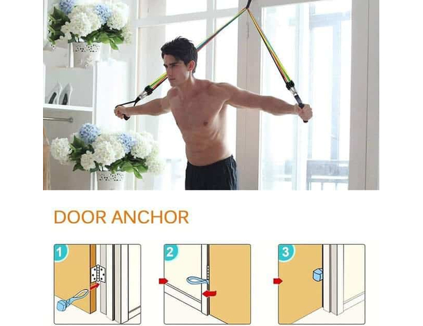 Kit 10 Fasce Bande Elastiche Elastici Fitness Palestra Resistenza Maniglie...