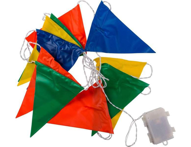 Catena Luminosa 5m Luce LED Effetti RGB 8 Bandierine Luci Natale Feste...