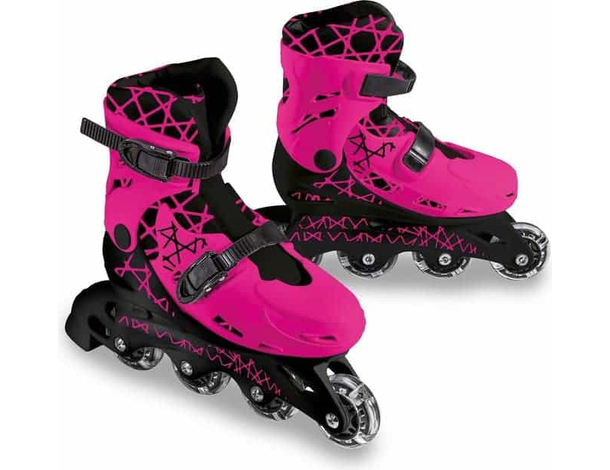 Pattini in Linea a Rotelle Roller Skate Allungabili 33-36 per Bambini Rosa...