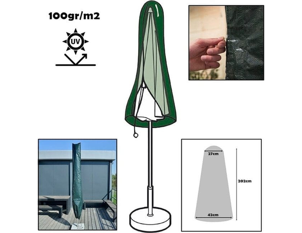 Telo protettivo multiuso conico 100gr/m2 Diametro Ombrellone 27-42cm x 202cm