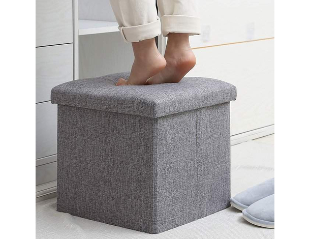Pouf Contenitore Puff Poggiapiedi in TNT 31x31x31cm Seduta Panca Baule...