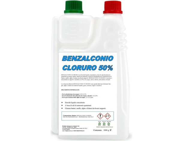 Benzalconio cloruro al 50% Antimuffa Disinfettante Professionale Flacone 1 KG