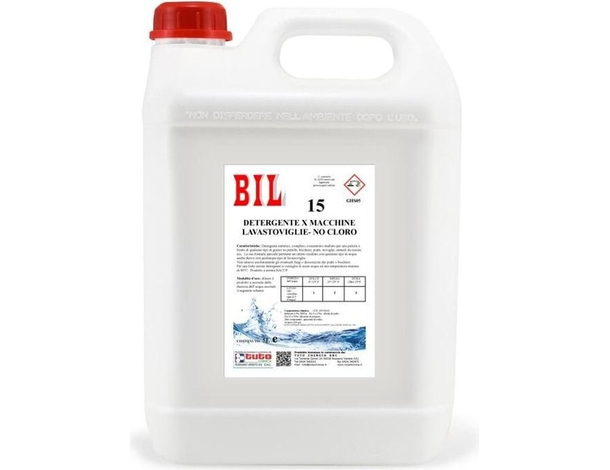 Detersivo Liquido Lavastoviglie BIL 15 Senza Cloro Professionale HACCP 5 LT