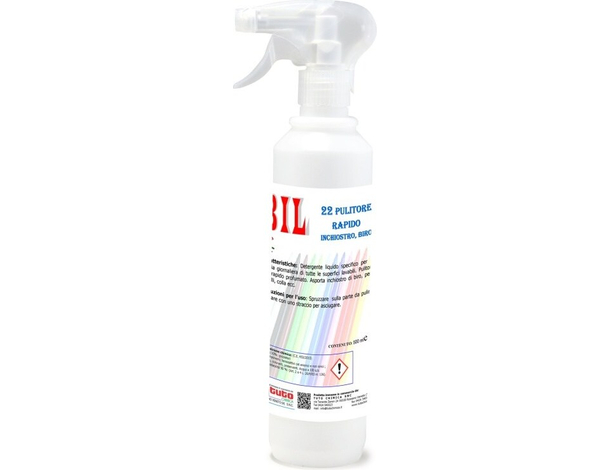 Detergente Pulitore Rapido Inchiostro BIL 22 Professionale 500 ml con spruzzino