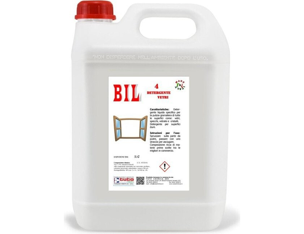 Detergente Vetri e Superfici Lucide BIL 4 Professionale Approvato HACCP 5LT
