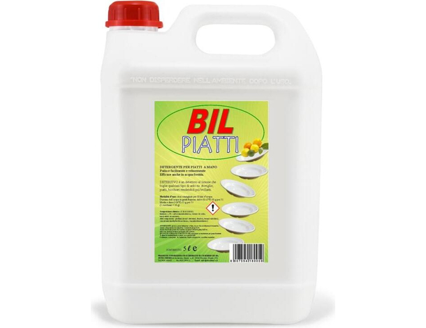 Detersivo per Piatti BIL 8 Lavaggio a mano Sgrassante professionale Tanica 5LT