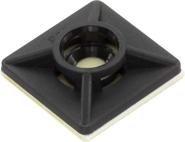 25x supporto adesivo 19x19 mm per fascette autostringenti da 3,6 mm nero cavi...