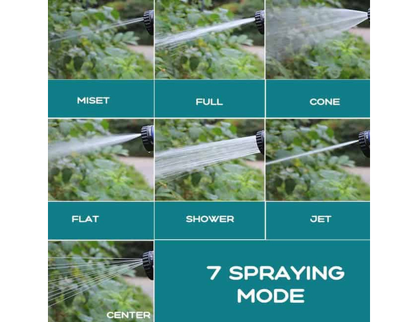 Tubo Acqua Giardino Estendibile Con Pistola Avvolgitubo Pompa Annafiatore 15...